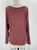 Cabi Pink Stripe Scoop Style 4198 Tee, L