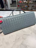 Beaguful Blue Leather Crossbody Bag, 12"x5"