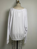 We the Free People White Waffle Knit Top, L