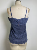 Lucky Brand Blue Cutout Top, S