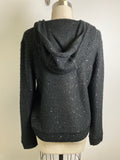 Anne Klein Black Sequin Hooded Cardigan, M