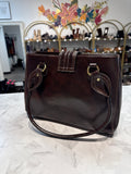 Linear Brown Shoulder Bag 10”x12”