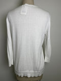 7th Avenue White 3/4 Sleeve Cardigan, L