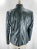 Cole Haan Dark Green Faux Leather Jacket, L