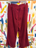 New Halara Red Corduroy Wide Leg 27" Inseam Pants, L Petite