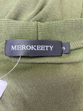 Merokeety Green Snap Front Cardigan, S