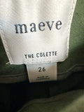Maeve Anthropologie Green Ruffle Trim The Colette 26" Inseam Pants, 26 (2)