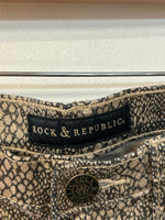 Rock & Republic Snake Print Jeans, 8