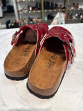Betula by Birkenstock Red Croc Embossed Clogs, 37 (6)