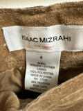Isaac Mizrahi 32" Inseam Genuine Suede Brown Jeans, 4