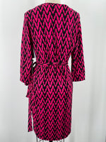 New Felicity & Coco Pink/Black Wrap Dress, L