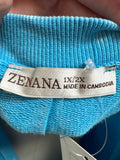 Zenana Blue Sweatshirt, 1X/2X