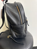 Vera Bradley Black Leighton Leather Bronze Age Backpack, 12"x9"