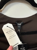 New Express Faux Leather Bodysuit, L