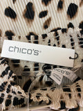New Chico's Pleated Tie Neck Top, XL