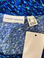 Susan Graver Blue Print Top, S