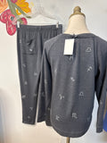 Lou & Grey 2pc 29" Inseam Lounge Pants + Sweatshirt, S
