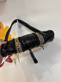 Mary Frances Black Shoulder Bag, 11"x5"