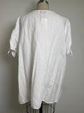 Talbots White Embroidered Lemons Linen/Cotton Top, 2X