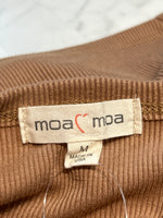 Moa Moa Brown Tie Front Top, M