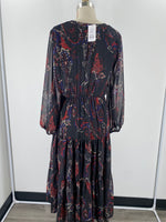 Reba Black Print Dress, L