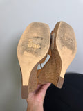Bamboo Tan Wedge Sandals, 9