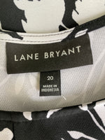 Lane Bryant Black Print Belted Top, 20