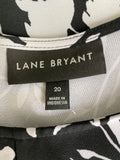 Lane Bryant Black Print Belted Top, 20