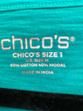 New Chico's Tropical Jade Top, M