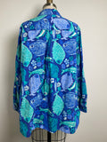 Talbots Blue Fish Print Top, 2X