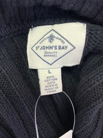 St. John's Bay Black Zip Front Pocket Cardigan, L