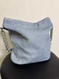 Aldo Blue Faux Leather Bucket Bag, 11"x10"