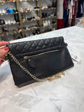 Boston Proper Black Faux Leather Crossbody Bag, 10"x6"