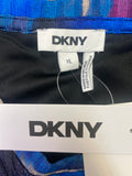 New DKNY Blue Brush Stroke Top, XL