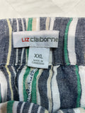 Liz Claiborne Stripe 24" Inseam Linen Pants, XXL