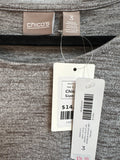 New Chico's Lurex Metallic Taupe Top, XL