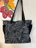 Vera Bradley Black Tote Bag, 13"x14"