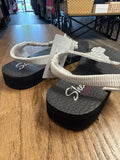 Skechers Black/White Sandals, 8