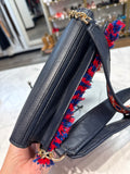 Tory Burch Blue Minaudiere Crossbody Bag, 6.75"x9"x2.25"