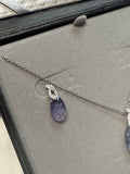 New 2pc Set Purple Crystal Brio Pendant and Earring Set in Sterling Silver