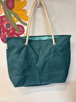 Haiku Teal Tote Bag, 13.5"x18"