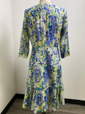 Talbots Green/Blue Dress, 6 Petite