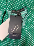 New Adrianna Papell Green Pleated Top, S