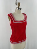 Fontana 2pc Red Zip Front Cardigan + Shell, XL