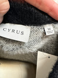 Cyrus Black/White Sweater, M