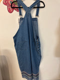 Club Newport Denim 20" Inseam Cropped Overalls, XL