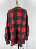 Impressions Black/Red Cardigan, 1X