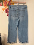 Loft 30" Inseam Wide Leg Cuffed Jeans, 10