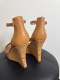 Bamboo Tan Wedge Sandals, 9