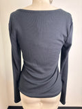 New Maeve Black Rib Knit Top, L